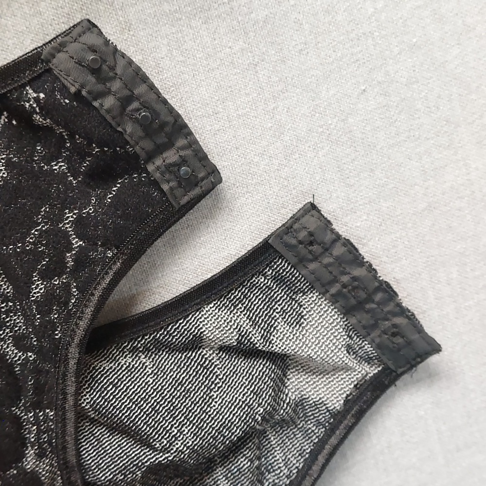 Vtg Y2K Sheer Mesh Floral Bodysuit L Fairy Grunge Whimsigoth Festival Layer - Picture 8 of 16